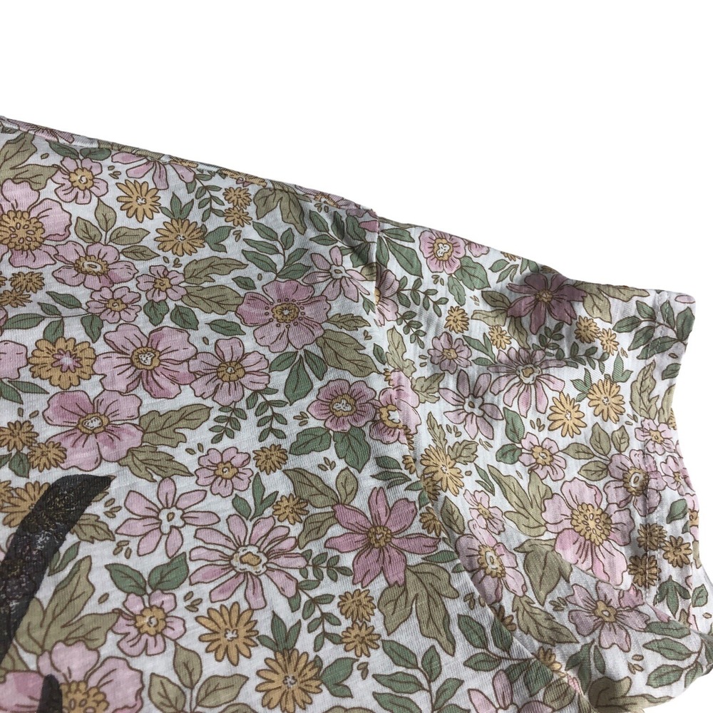 C&C California Top Womens M Floral Spread Love Graphic Preppy Boho Cottagecore - Picture 7 of 11